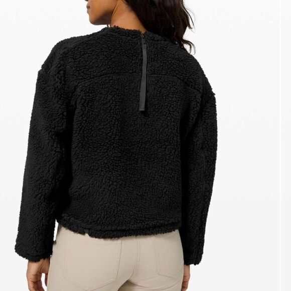 Lululemon Wool Whenever Sherpa Crew Pullover Sweater (Black) - 8 - Picture 2 of 12